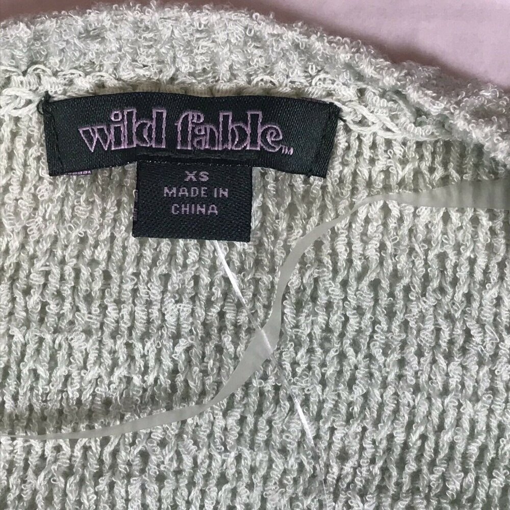 Wild Fable Womens Size XS Sweater Cardigan Open Front Knit Light Green New - Picture 3 of 11